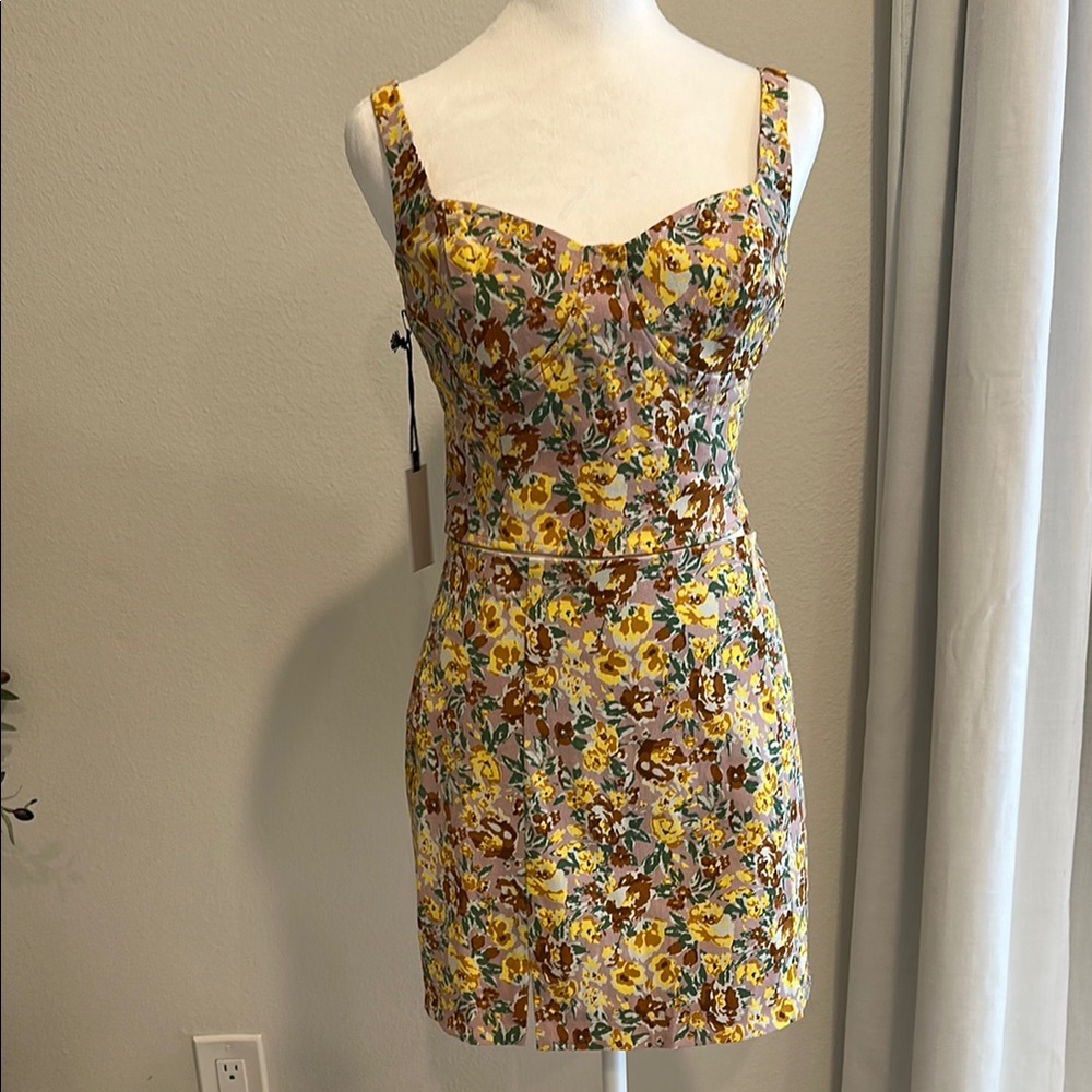 Floral Yellow and Brown Women's skirt
